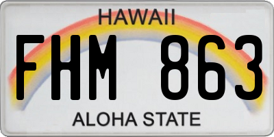 HI license plate FHM863