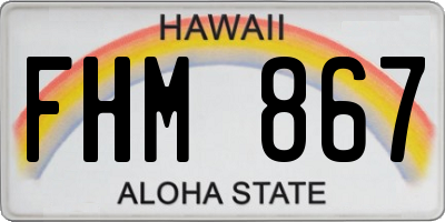 HI license plate FHM867