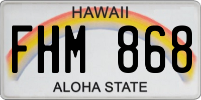 HI license plate FHM868