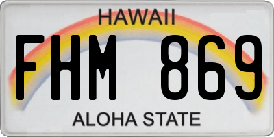 HI license plate FHM869