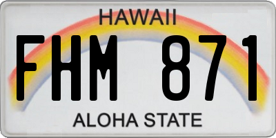 HI license plate FHM871