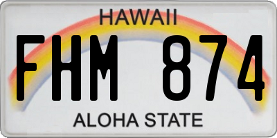 HI license plate FHM874