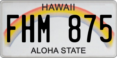 HI license plate FHM875