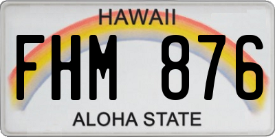 HI license plate FHM876
