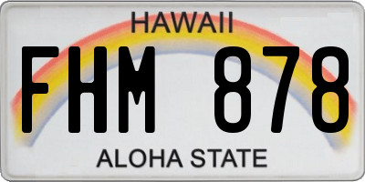 HI license plate FHM878