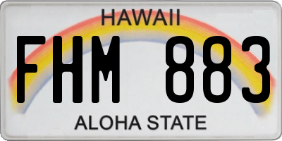 HI license plate FHM883