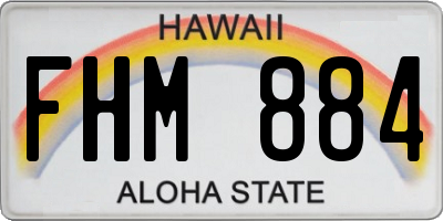 HI license plate FHM884