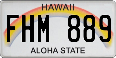HI license plate FHM889