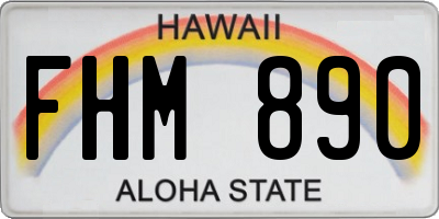 HI license plate FHM890