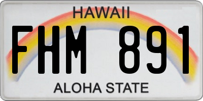 HI license plate FHM891