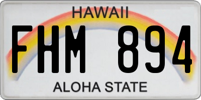 HI license plate FHM894