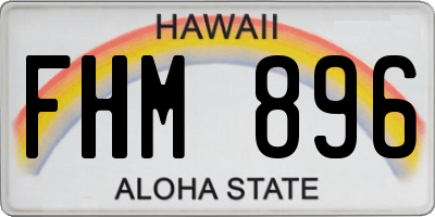 HI license plate FHM896
