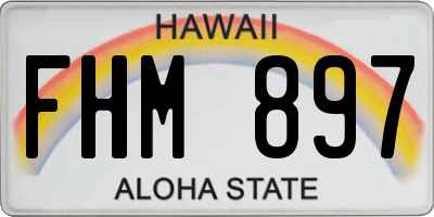 HI license plate FHM897