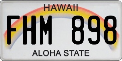 HI license plate FHM898