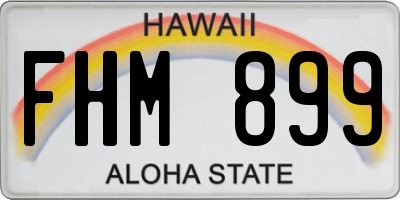 HI license plate FHM899