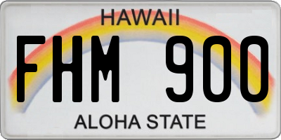 HI license plate FHM900