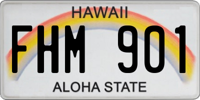 HI license plate FHM901