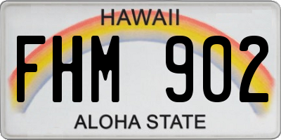 HI license plate FHM902