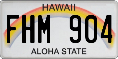 HI license plate FHM904