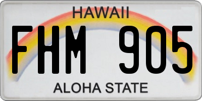 HI license plate FHM905