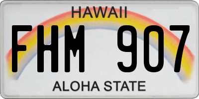 HI license plate FHM907