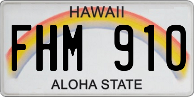 HI license plate FHM910