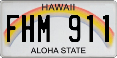 HI license plate FHM911