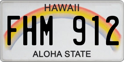 HI license plate FHM912