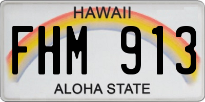 HI license plate FHM913