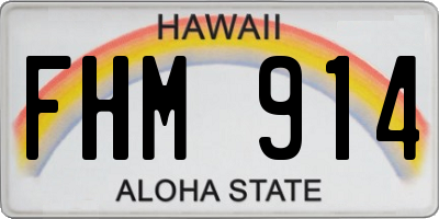 HI license plate FHM914