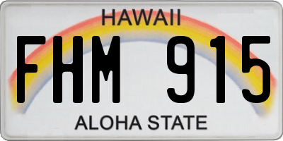 HI license plate FHM915