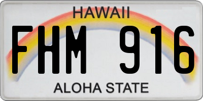 HI license plate FHM916
