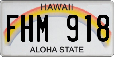 HI license plate FHM918