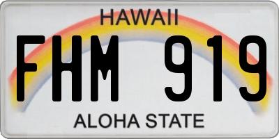 HI license plate FHM919