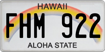HI license plate FHM922