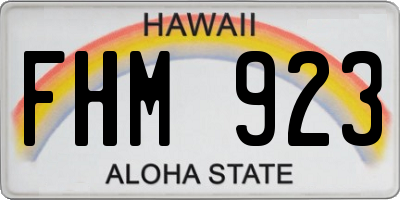 HI license plate FHM923