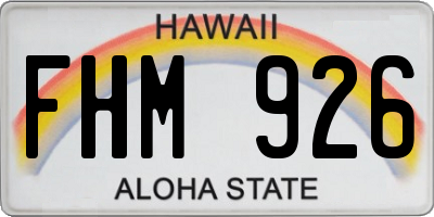 HI license plate FHM926