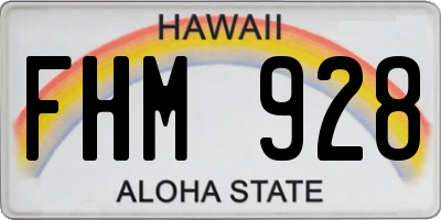 HI license plate FHM928