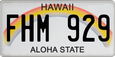 HI license plate FHM929