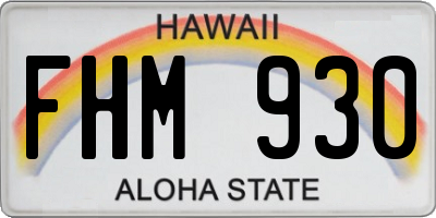 HI license plate FHM930