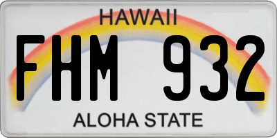 HI license plate FHM932