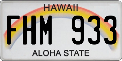HI license plate FHM933