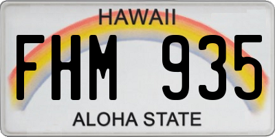 HI license plate FHM935