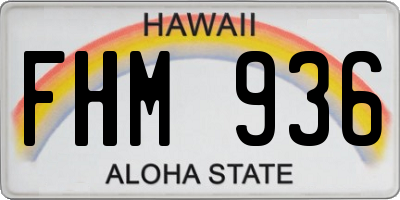 HI license plate FHM936