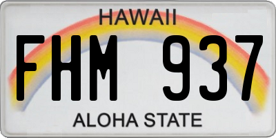 HI license plate FHM937
