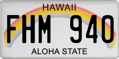 HI license plate FHM940