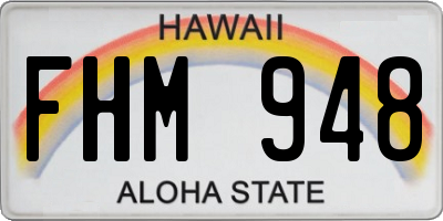 HI license plate FHM948
