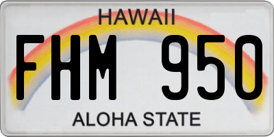 HI license plate FHM950