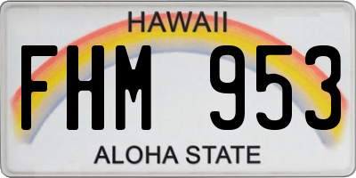 HI license plate FHM953
