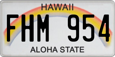 HI license plate FHM954